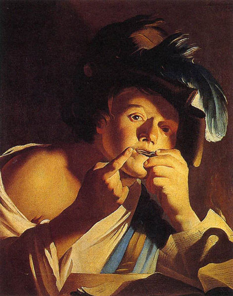 Man Playing a Jew s Harp